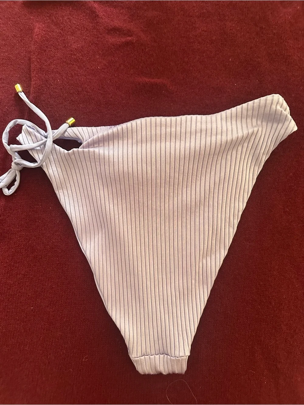 Women’s Ribbed Tie-Side Swim Bottom — Light Lavender